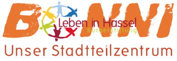 Logo der Bürgerstiftung Leben in Hassel mit Schriftzug und einer sich anfassenden Menschengruppe