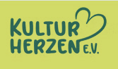Logo des vereins Kulturherzen als Schriftzug mit stilisiertem Herz